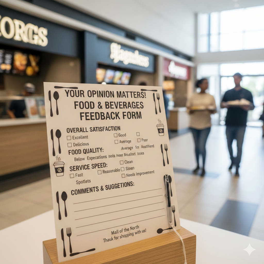 Food and beverages feedback form