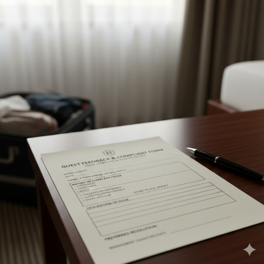 Hotel Room Complain form